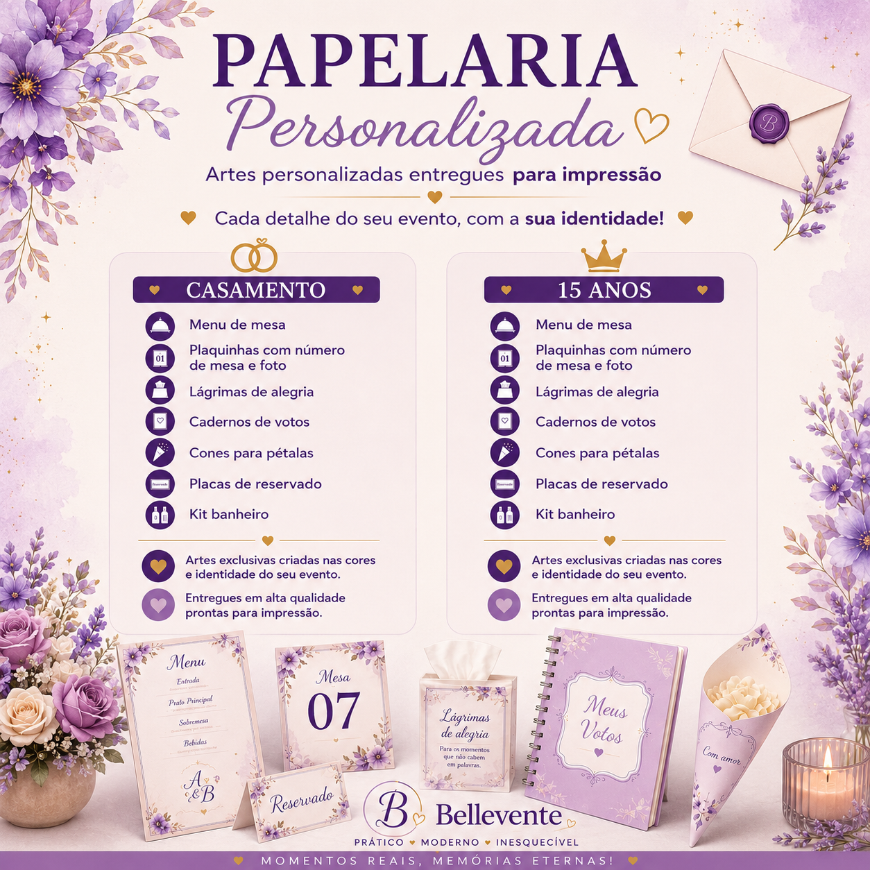 Papelaria personalizada Bellevente